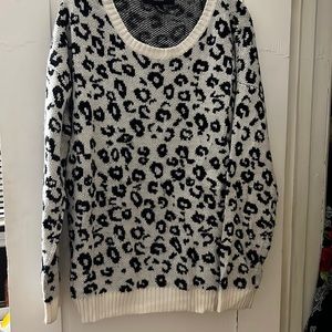 Forever21 white leopard sweater